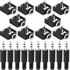 Youmile 10 pezzi PJ-307 Spina audio stereo da 3,5 mm Presa jack 5 pin Adattatore per cuffie audio femmina per montaggio su PCB per audio/video con 10 pezzi Adattatore spina maschio TRS da 3,5 mm