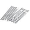 Lacerto® | 14 x 14 mm - Set di adesivi tedeschi per tastiere PC e laptop con tasti aggiuntivi e tastierino numerico | Colore: argento