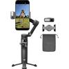 DJI Osmo Mobile 8 Combo Advanced Tracking stabilizzatore per smartphone, AI tracciamento nativo con audio e illuminazione, rotazione panoramica a 360°, manico telescopico e treppiede integrati