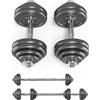 OEM Set per sollevamento pesi, bilanciere 2 in 1 (corto/lungo), 5-30 kg, 2 pezzi, in ferro