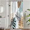 Uiiooazy Tenda Doccia Antimuffa, Uiiooazy Tenda Doccia Piccola 90x180cm Blu Cielo Boho Style Tropicale Foglie di Palma Giungla Tende da Bagno Tessuto Lavabile Impermeabile Tende per Vasca da Bagno con 6 Anelli