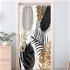 Uiiooazy Tenda Doccia Antimuffa, Tenda da Doccia 120x180cm Boho Style Tropicale Foglie di Palma Nero Giallo Giungla Tende da Bagno Tessuto Lavabile Impermeabile Tende per Vasca da Bagno con 8 Anelli