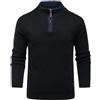 Allthemen Maglione Uomo Maniche Lunghe Collo Alto Pullover con Cerniera Caldo Casual Jumper Invernale Grigio Chiaro L
