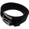 PRESTIGE & DELUXE Cintura Uomo elegante nera in pelle Misura 105/120 Juventu Bianconeri in confezione - idea regalo - Mod. 131316