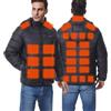 Generico Giacca Riscaldata per Uomo Giubbotto Termico Riscaldato Elettrico con USB Invernale Giubbottos Zip Uomos Oversize Cappotto Tinta Unita in Cotone 27 Zone Riscaldamento a Quattro Controlli
