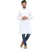 SKAVIJ Kurta Camicia - Camicia Tunica Casuale Cotone - Uomini Bianco_XX-Large