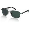 Cat erpillar CTS-8023 - Occhiali da sole da uomo, 002P, colore: argento opaco/verde, Argento