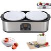 Ayolofei Macchina automatica per yogurt, temperatura regolabile e timer per yogurt elettrico con indicatore LED e 2 contenitori in vetro, ideale per la preparazione di yogurt biologico, latticini, formaggi