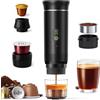 JORPETS Macchina per Espresso Portatile 3 in 1, macchina per caffe a batteria per viaggi in campeggio, Compatibile con Capsule Nespresso, Dolce Gusto e Caffè Macinato, 20 Bar, Autoriscaldante