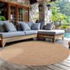 Carpettex Tappeto Rotondo 200 cm Beige Bordo Tessitura Piatta Resistente