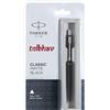 Parker Penna a sfera Parker Classic nero opaco bordo cromato CT nuova ricarica blu q...
