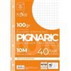 Pigna 022223710, Ricambio con Banda Rinforzata, Rigatura 10, quadretti 1 cm per 1° elementare, Carta 100g/mq, Pacco da 40 Fogli