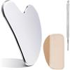 PYEUIFT Gua Sha Acciaio, Gua Sha Viso, Guasha Massaggiatore Viso, Strumento Raschietto per Massaggio Linfodrenante in Metallo per Viso, Occhi, Collo, Corpo