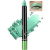 Jutqut Pennino per ombretto con brillantini verdi, impermeabile, per eyeliner, metallizzato, per ombretto, a lunga durata, matita per gli occhi, trucco impermeabile #12