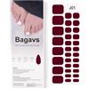 Bagavs Strisce Adesive Unghie Gel UV Piedi 32 PCS Burgundy Pedicure Semi Indurite Effetto Gel Lucido