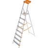 Colombo Scala Pieghevole Alluminio Attica 8 Gradini Senza Rivetti | Robusta con Piattaforma e Vaschetta Portautensili | Portata 150kg | Conforme EN131 TÜV-GS | Made in Italy