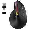 MOBILITY LAB Mouse wireless ergonomico, design verticale, Bluetooth, 2,4 GHz, ricaricabile, clic silenziosi, MOBILITY LAB ML314259, nero