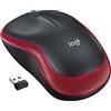 LOGITECH Mouse wireless, Logitech M185, rosso, ambidestro