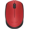LOGITECH Mouse wireless, Logitech M171, ambidestro, rosso, senza fili