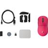 Logitech G PRO X SUPERLIGHT 2C - Mouse - 5 pulsanti - wireless, cablato - 2,4 GHz, USB - rosa