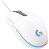 LOGITECH Mouse da gioco con cavo Logitech G203 LIGHTSYNC, sensore 8000 DPI, RGB personalizzabile, bianco