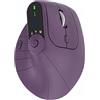ZELURXX Mouse ergonomico verticale wireless Bluetooth 5.1, 2.4G+BT, display LED, multi-dispositivo, 2400 DPI, tipo C, multi-pulsante, viola