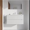 Parama Mobile bagno sospeso 90cm bianco opaco due cassetti soft-close con lavabo bianco opaco| Bako