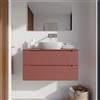 Parama Mobile bagno sospeso 100cm terracotta due cassetti soft-close con top | Bako