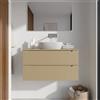 Parama Mobile bagno sospeso 100cm sabbia opaco due cassetti soft-close con top | Bako