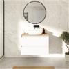 Parama Mobile bagno sospeso 60cm due cassetti bianco opaco con top rovere chiaro | Hexa