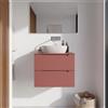 Parama Mobile bagno sospeso 60cm terracotta due cassetti soft-close con top | Bako