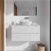 Parama Mobile bagno sospeso 100cm bianco opaco due cassetti soft-close con top | Bako