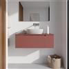 Parama Mobile bagno sospeso 90cm terracotta opaco un cassettone con top | Bako