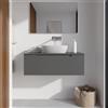 Parama Mobile bagno sospeso 100cm grigio opaco un cassettone con top | Bako
