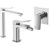 Paffoni set miscelatori lavabo alto, bidet senza scarico e incasso doccia 1 via cromato mod. Tilt