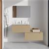 Parama Mobile bagno sospeso modulare 80 cm sabbia opaco due cassetti con lavabo | Bako