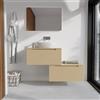 Parama Mobile bagno sospeso modulare 80cm sabbia opaco due cassetti con top | Bako