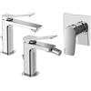 Paffoni set miscelatori lavabo, bidet scarico automatico e incasso doccia 1 via cromato mod. Tilt