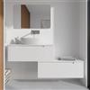 Parama Mobile bagno sospeso modulare 100cm bianco opaco due cassetti con top | Bako