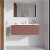 Parama Mobile bagno sospeso 90cm terracotta opaco un cassettone con lavabo bianco opaco | Bako