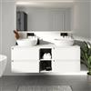 Parama Mobile bagno sospeso 150cm quattro cassetti bianco opaco con top e vano a giorno | Hexa