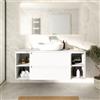 Parama Mobile bagno sospeso 120cm due cassetti bianco opaco e due vani a giorno con top | Hexa