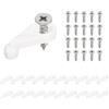 QUARKZMAN 26 Set Clip di Fissaggio per Vetro con Viti, 25mm Clip in Plastica per Pannelli Porta Armadio, Clip Porta Specchio per Fissare Vetro Spesso 4mm, Bianco