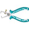 TOTAL - Pinza Spellafili | 160 mm | Ideale per Elettricisti | Sbuccia, Taglia e Crimpa Cavi | Alta Precisione | Realizzata in Cromo Vanadio | Manico Bimateriale