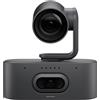 Logitech Rally AI Camera Pro Telecamera PTZ con ottica potente e funzioni intelligenti per stanze grandi, grafite