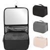 Alyxen Beauty Case da Viaggio con Specchio, Beauty da Viaggio per Uomo e Donna, Grande Borsa da Toilette da Appendere, Portatrucchi da Viaggio Impermeabile, 25 * 11 * 20cm (Nero)