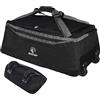 REDCAMP Borsone da viaggio con ruote, grande bagaglio pieghevole da viaggio con rulli, 140 l, nero, 140l