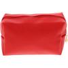 IMIKEYA Beauty case portatile rosso PU glitter e cuciture mini borsa cosmetica da viaggio custodia compatta per rossetto e articoli da toilette