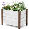 GarveeHome Grande fioriera rialzata in acciaio zincato, quadrato orto con 4 piedi e fori di drenaggio, durevole e antiruggine, vassoio rialzato/letto da giardino per giardino, terrazza, balcone (60 x