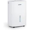 GarveeHome Deumidificatore d'aria 20 L/J,Serbatoio 5.5 L,Tubo di scarico,Anti muffa,Schermo a LED,Silenzioso e Timer,Desumificatore di umidità collegato con ruote per cantina,Camera,Lavanderia(Bianco)
